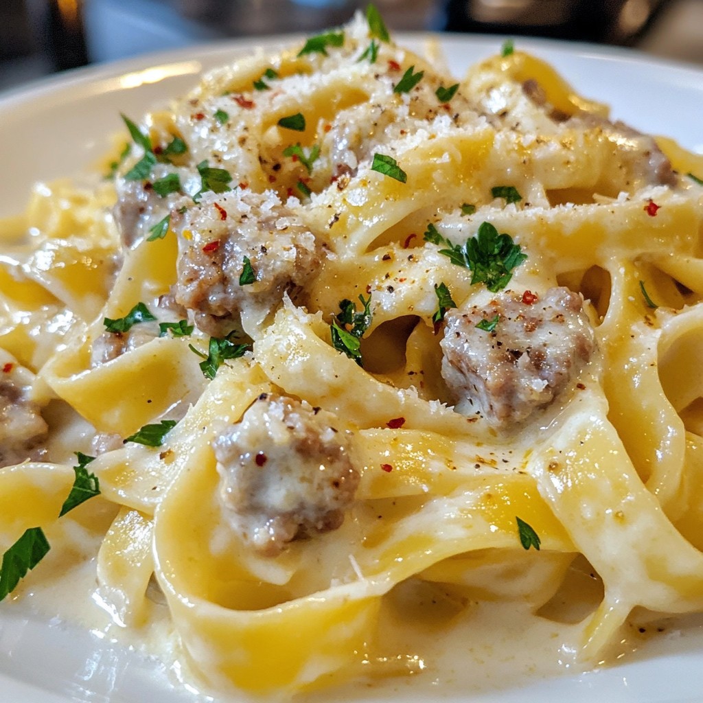 Creamy Italian Sausage Fettuccine Simple Dinner Delight
