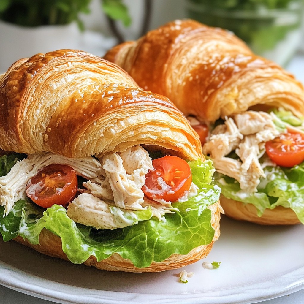 Chicken Caesar Croissant Sandwich Tasty and Simple Dish