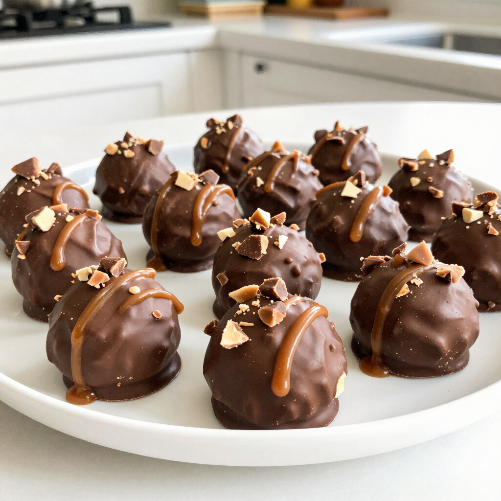 Caramel Crunch Butterfinger Truffles Simple Treat