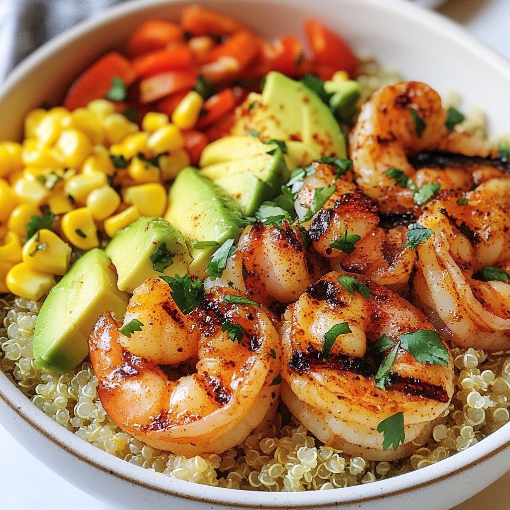 Grilled Shrimp Quinoa Bowl Fresh and Tasty Meal
