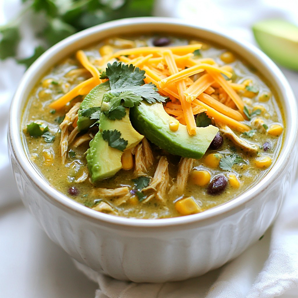 Slow Cooker Green Enchilada Chicken Soup Delight