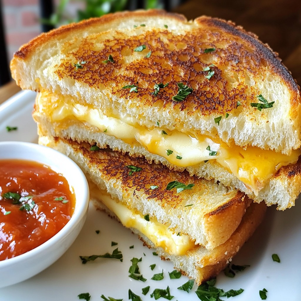 Garlic Bread Grilled Cheese Irresistible Comfort Food