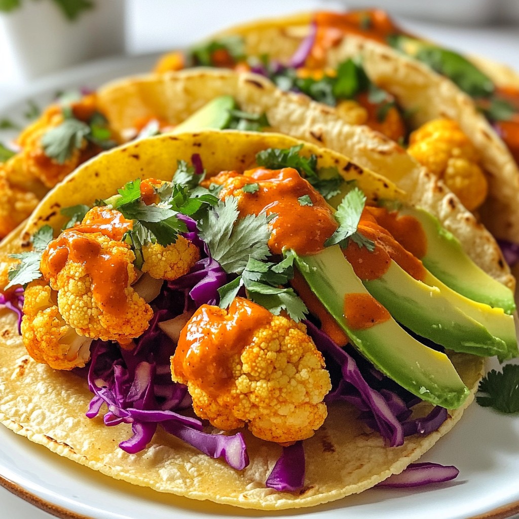 Vegan Buffalo Cauliflower Tacos Flavorful and Easy