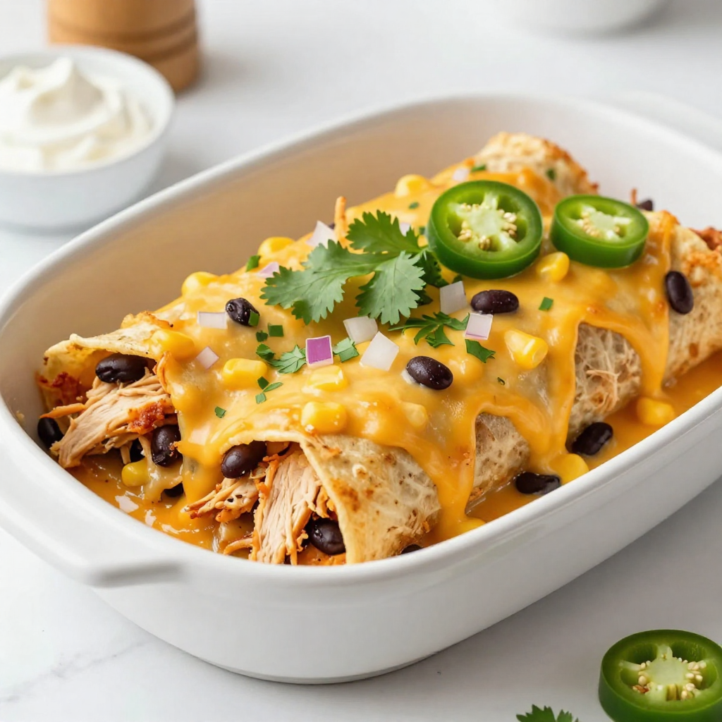 Cheesy Chicken Enchiladas Simple and Tasty Recipe