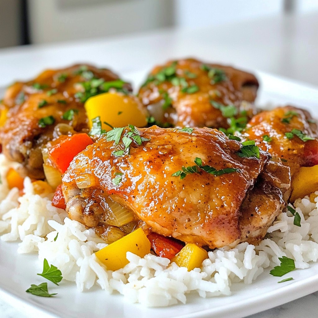 Smothered Chicken and Rice Flavorful Comfort Dish