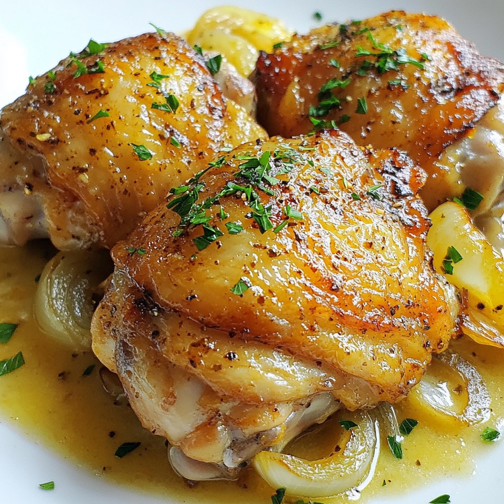 Smothered Chicken Thighs with Gravy Simple Recipe