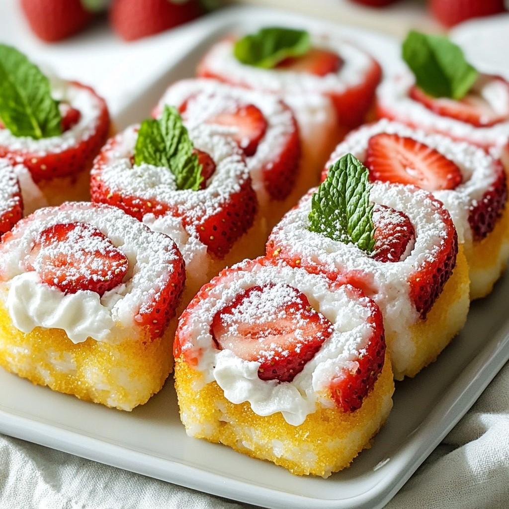 Strawberry Shortcake Sushi Rolls Delightful Dessert Treat