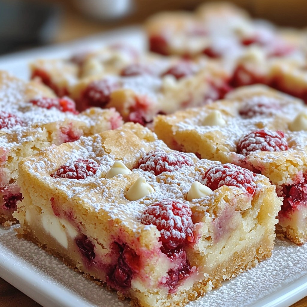 Raspberry White Chocolate Blondies Delightful Dessert Treat