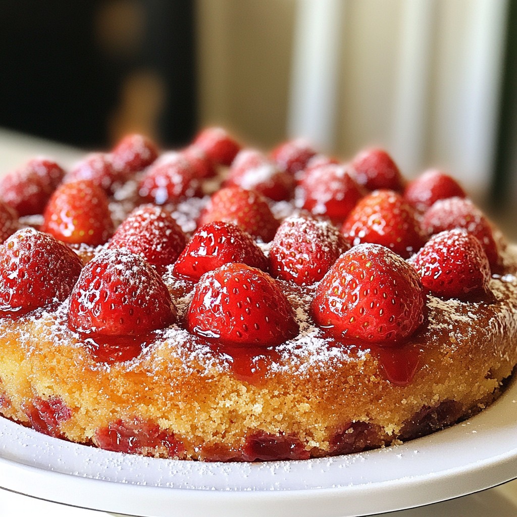 Strawberry Upside-Down Cake Simple and Tasty Recipe