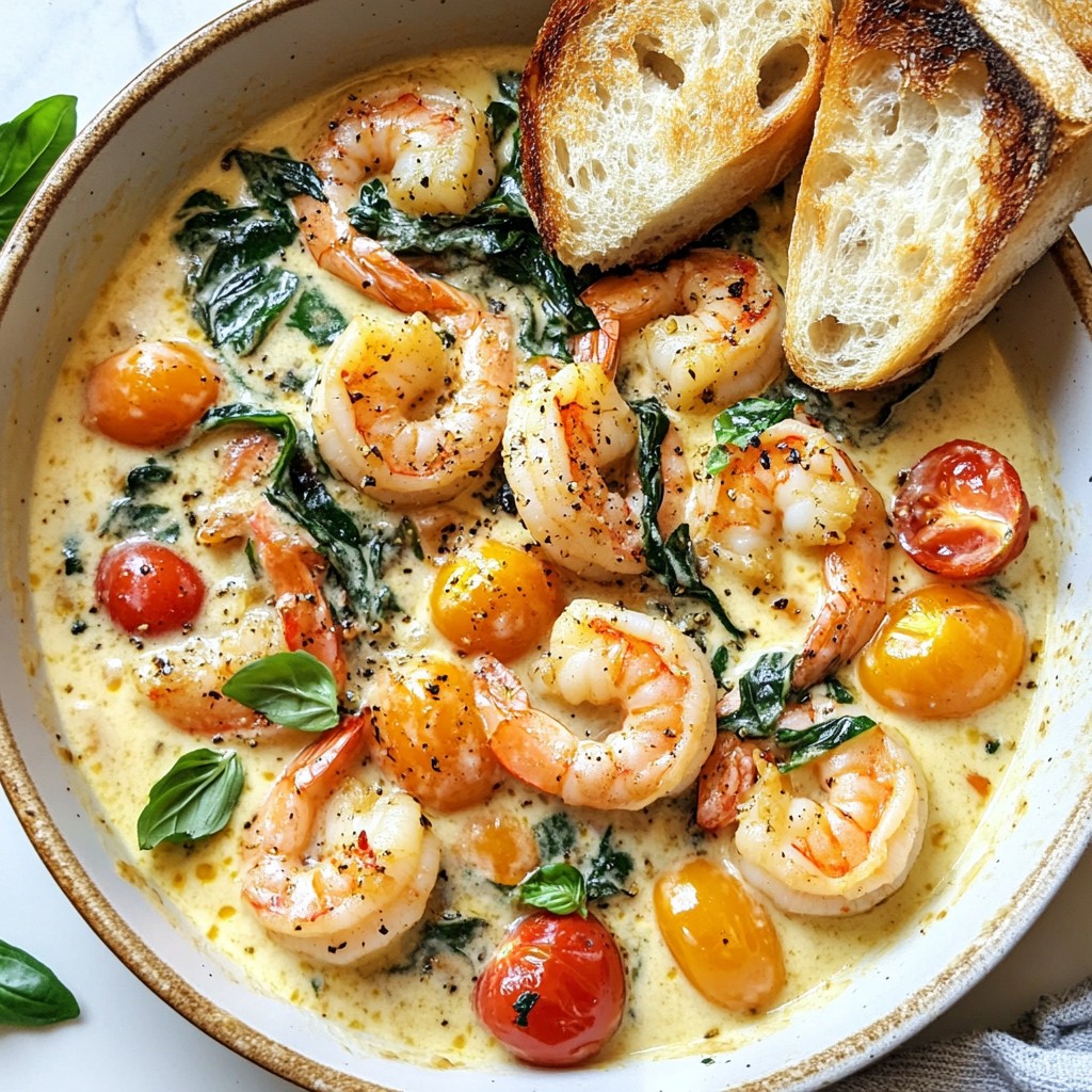 Creamy Tuscan Shrimp Skillet Perfect for Dinner Night