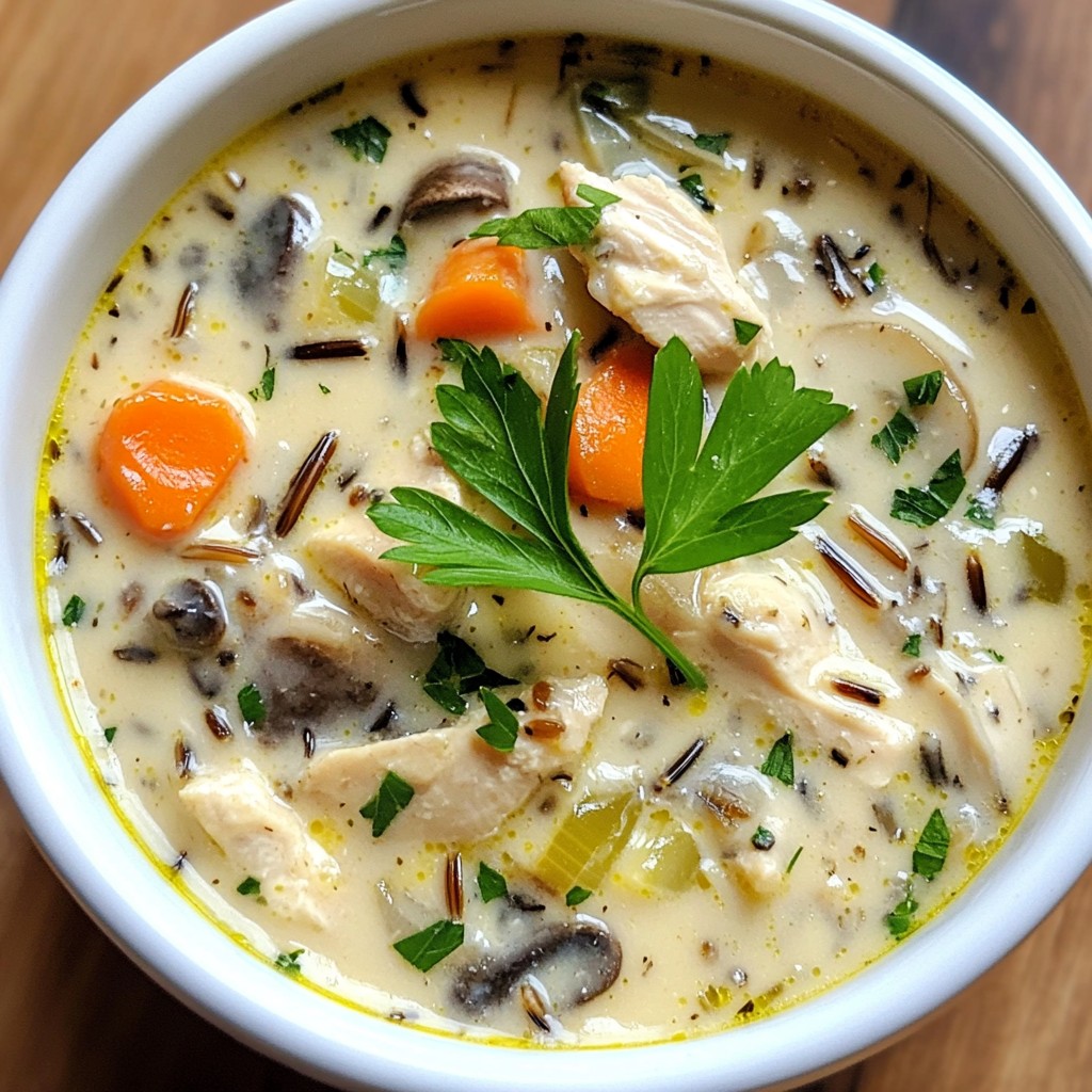 Creamy Chicken Wild Rice Mushroom Soup Delight