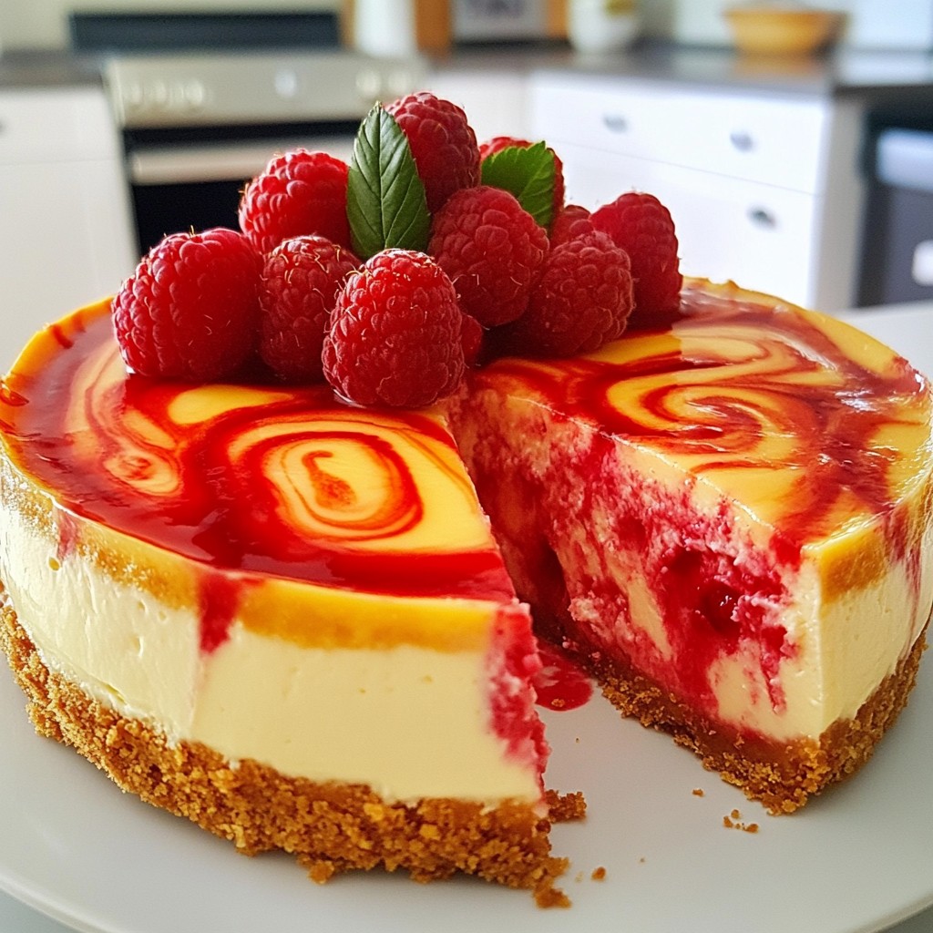 Raspberry Swirl Cheesecake Easy and Delicious Dessert
