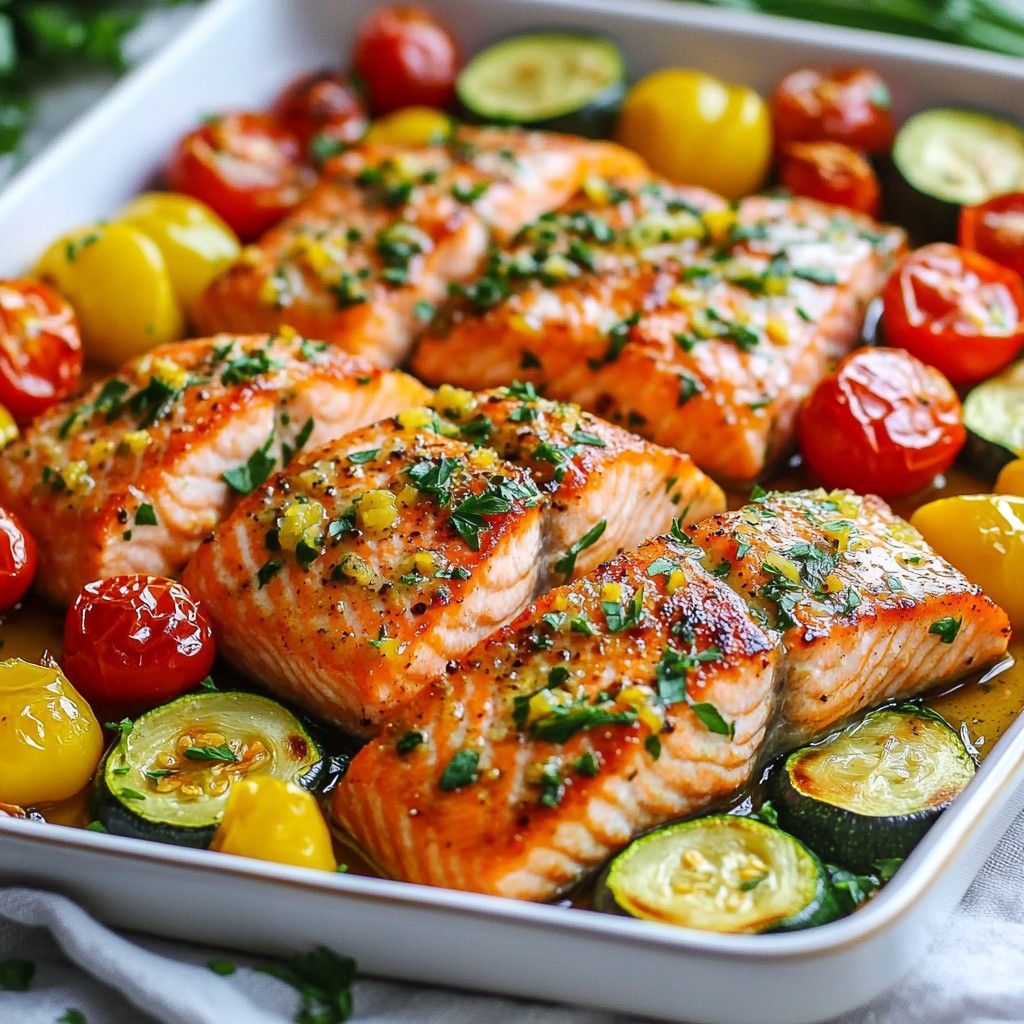 Sheet Pan Lemon Garlic Salmon Flavorful and Simple Meal