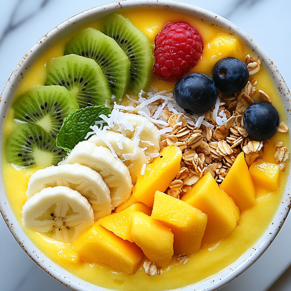 Tropical Breakfast Smoothie Bowl Fresh and Nutritious