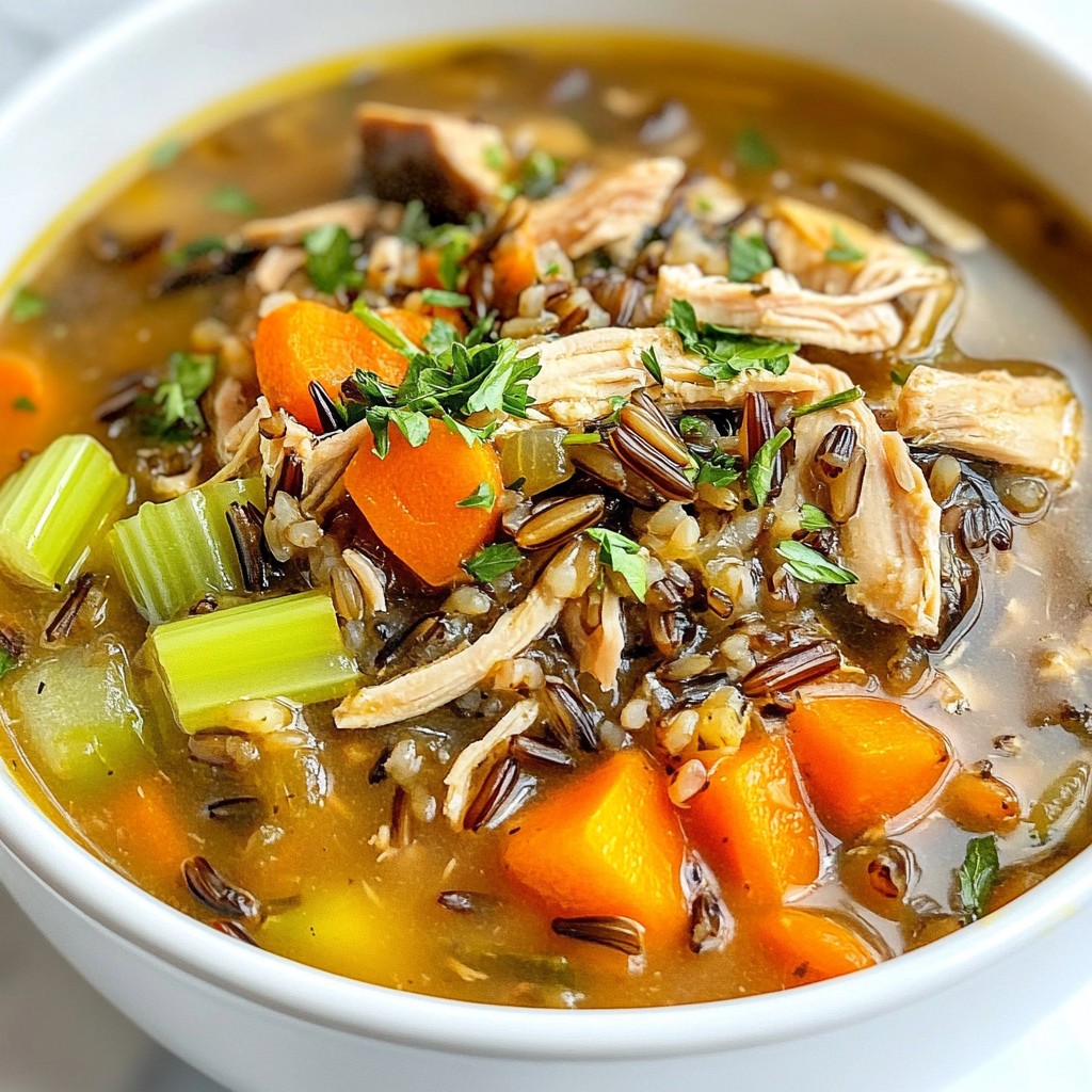 Savory Wild Rice Chicken Soup with Mushrooms Recipe