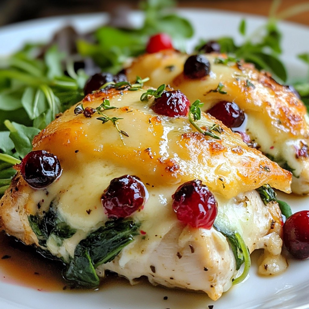 Spinach Cranberry Stuffed Chicken Breasts Delightfully Easy