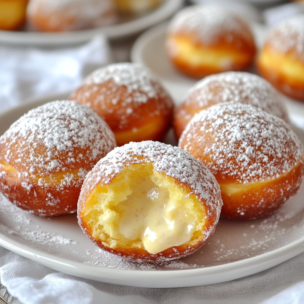 Italian Bomboloni Cream Donuts Delightful Treat Recipe