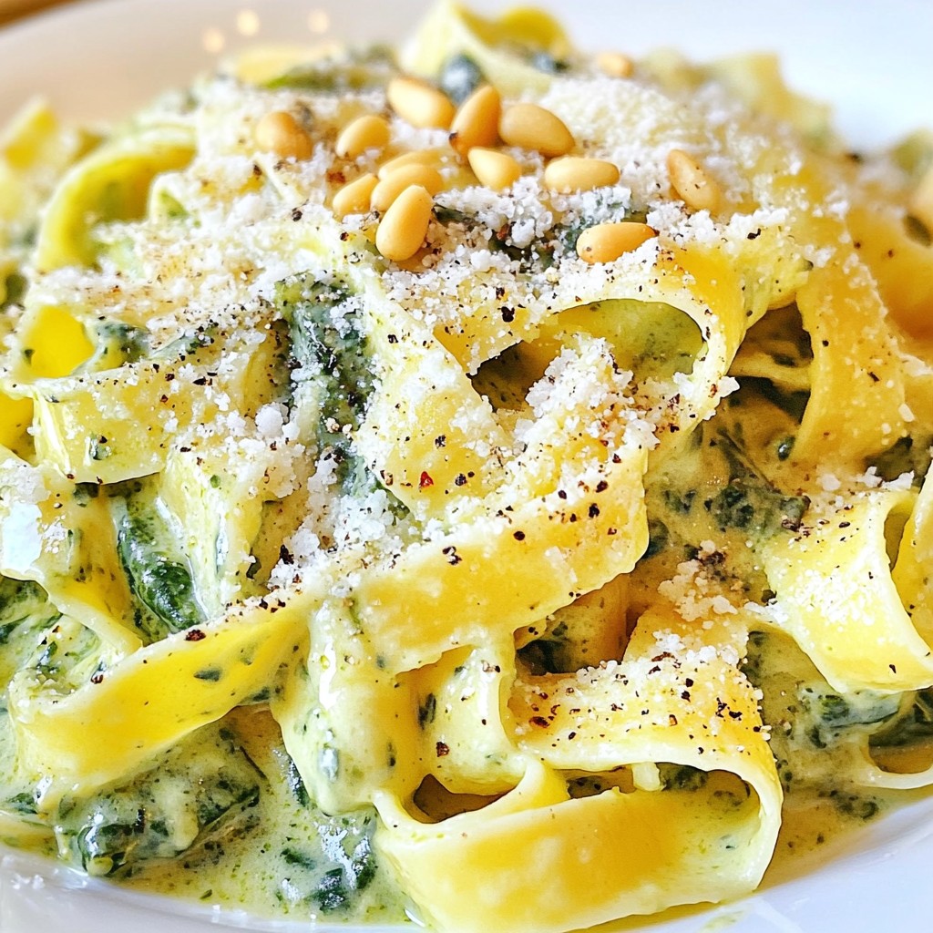 Creamy Green Spinach Pasta Flavorful and Simple Dish