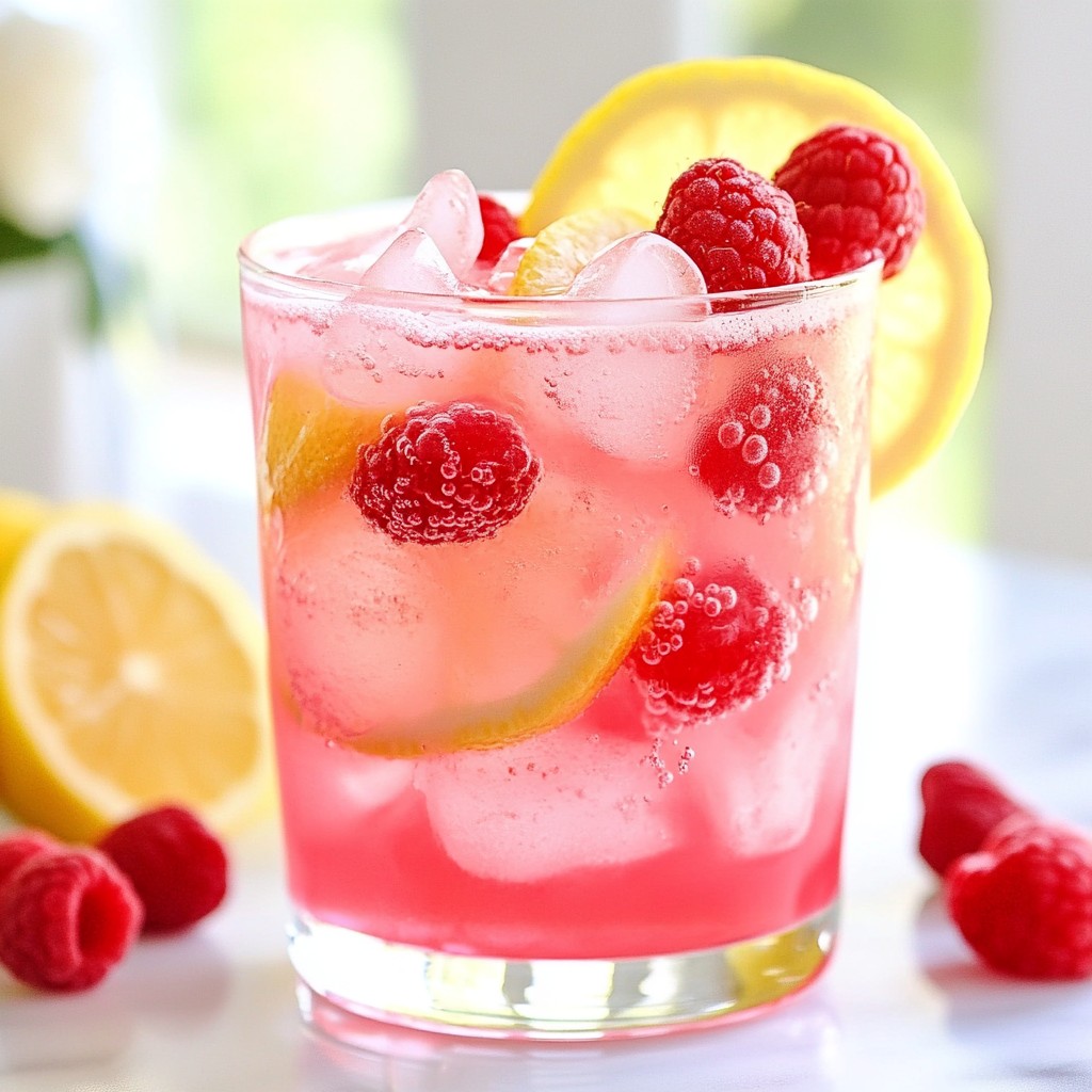 Sparkling Raspberry Lemonade Mocktail Refreshment