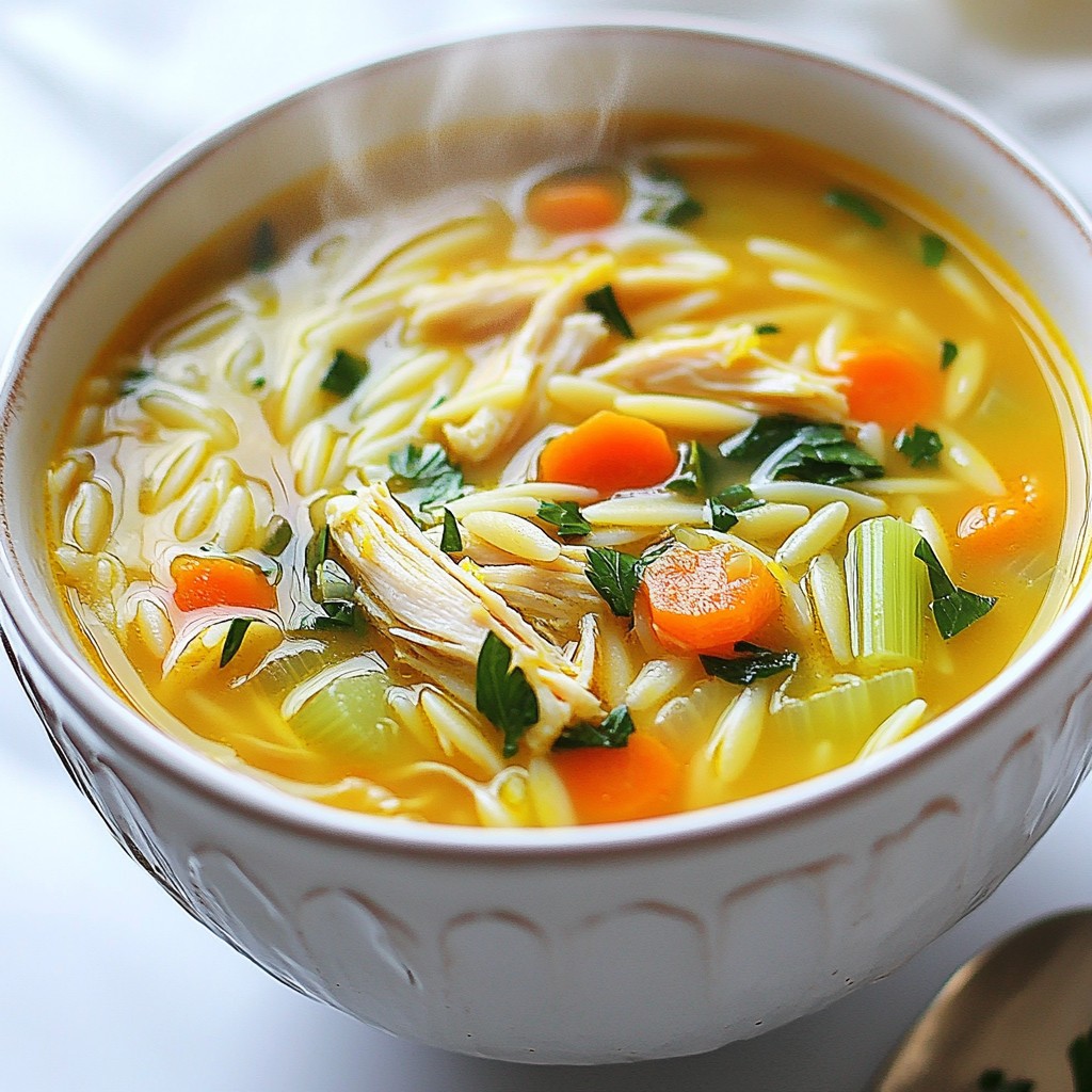 Lemon Chicken Orzo Soup Savory and Comforting Bowl