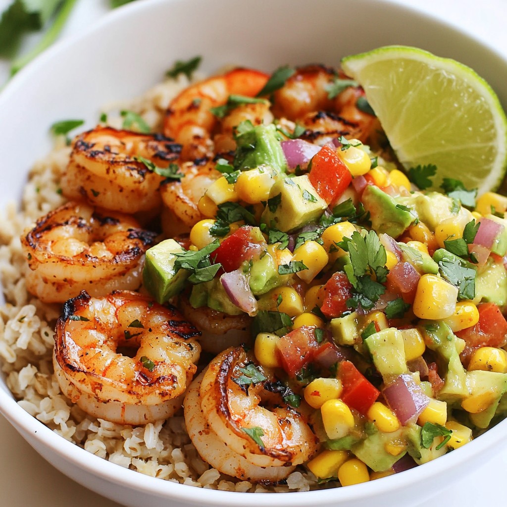 Grilled Shrimp Bowl with Avocado Corn Salsa Delight