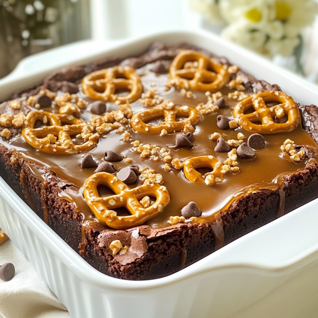 Caramel Pretzel Brownies Delicious and Easy Recipe